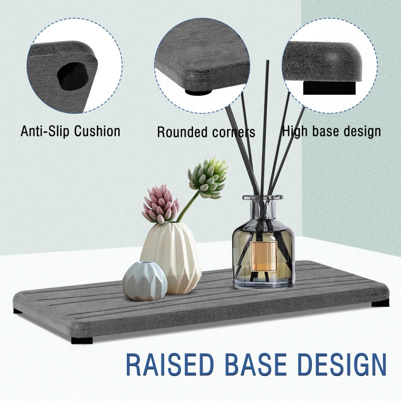 Lyxel 2PCS Water Absorbing Stone Tray  Fast Drying Stone Sink Tray  Water Absorbent Diatomite Tray  Stone Soap Tray  Diatomite Coasters for Kitchen Sink Bathroom Counter  Hand Soap Dish Toothbrush Holders - Image 5